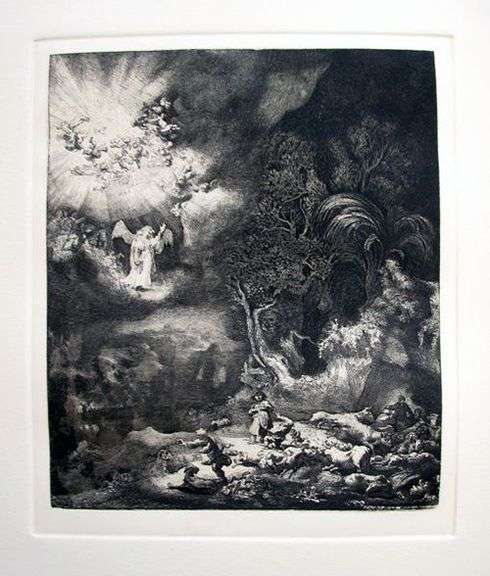Rembrandt, The Angel Appearing To The Sheperds, Highly Collectible Etching