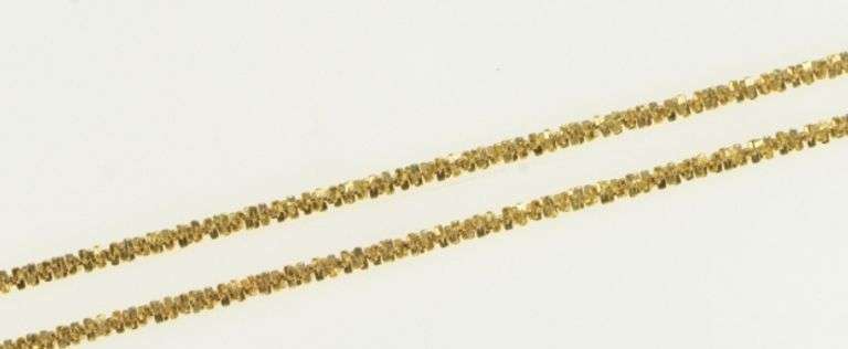 14K Yellow Gold 1.3mm Pinwheel Link Vintage Textured Chain Necklace