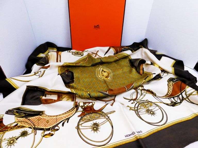 Authentic Hermes Silk Scarf with Box
