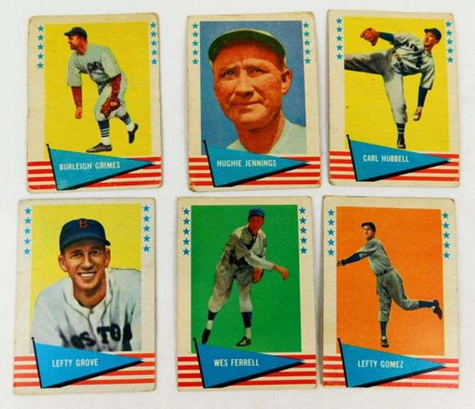 6 Fleer 1961 Baseball Greats Cards