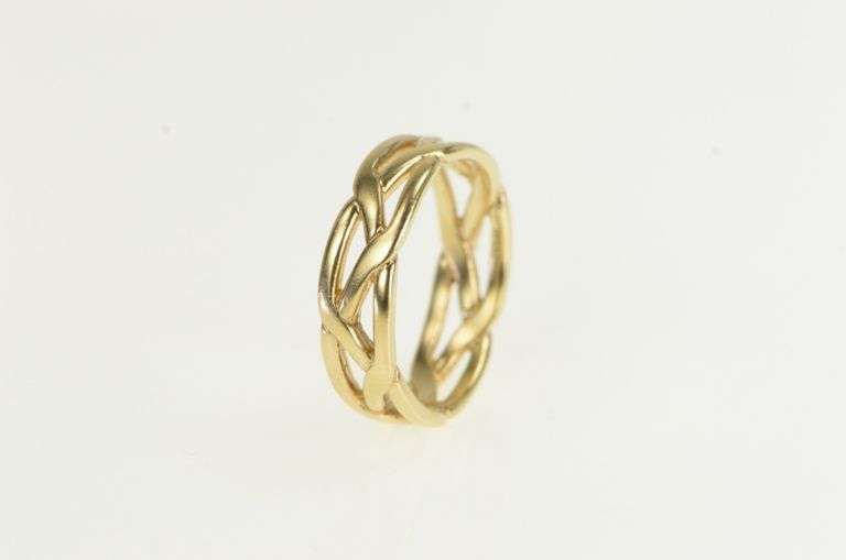 14K Yellow Gold James Avery Wavy 5.5mm Braid Plait Band Ring