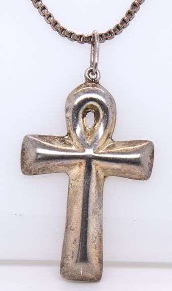 Vintage 925 Sterling Silver Cross Pendant on Chain
