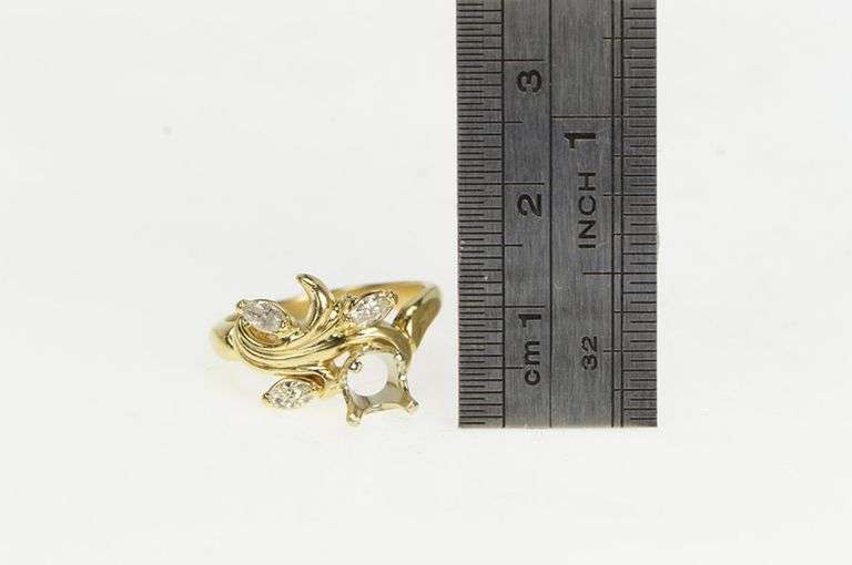 14K Yellow Gold 6.25mm 0.30 Ctw Diamond Engagement Setting Ring