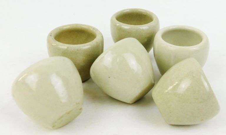 6 Vintage French Escargot Pottery Cups