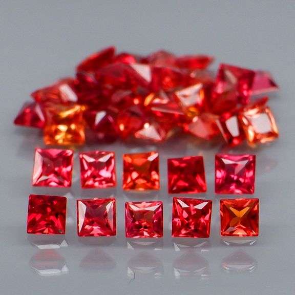 Glittering 40 piece 2.45ct fancy color Sapphire set