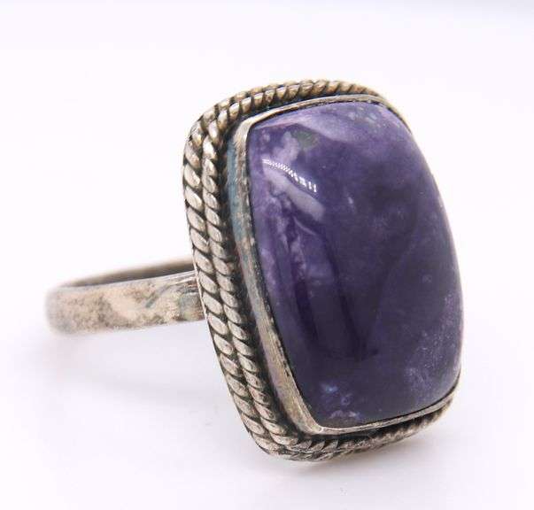 925 Sterling Silver Purple Stone Ring