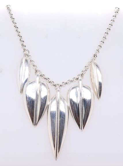 RLM Sterling Silver Leaf Drop Necklace
