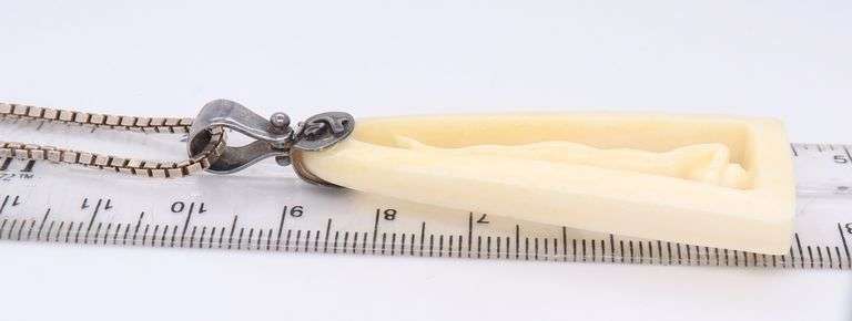 Italian Sterling Silver Bone Yoga Pendant With Box Chain