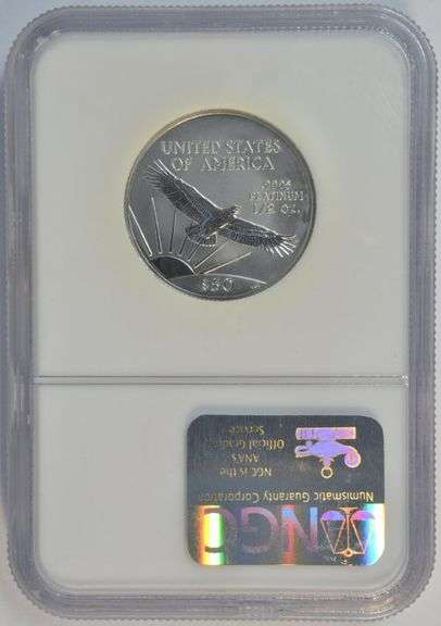 Virtually flawless 2003 $50 pure Platinum Eagle. NGC MS69