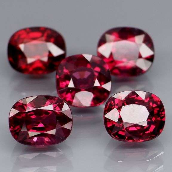 5.80ct premium cherry red Rhodolite Garnet set