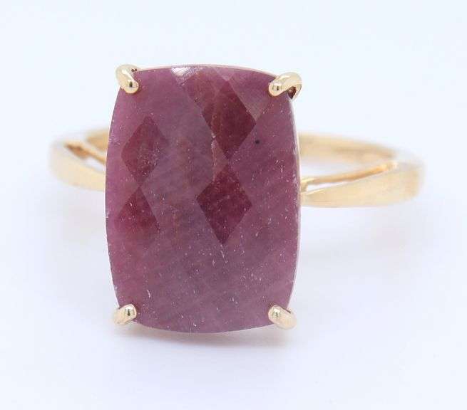 10KT Yellow Gold Raw Ruby Ring