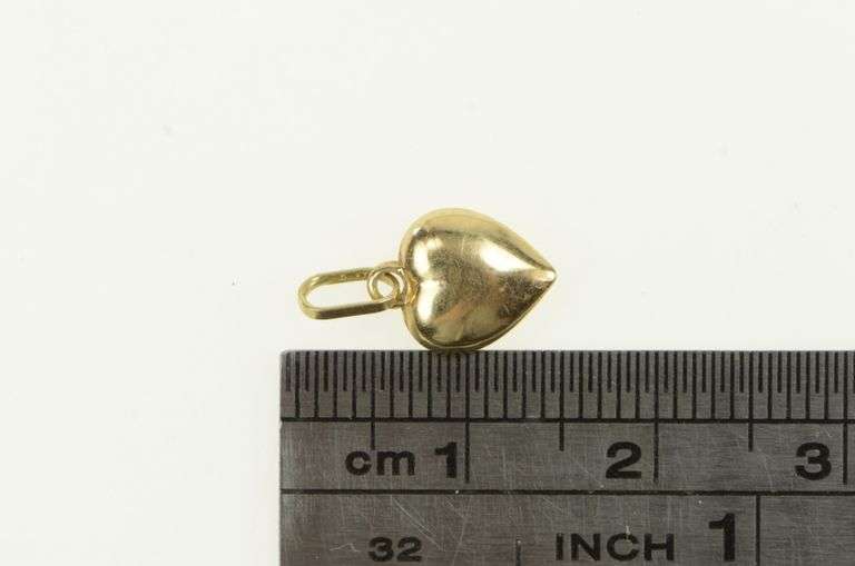 14K Yellow Gold Puffy Heart Love Symbol Forget Me Not Charm/Pendant