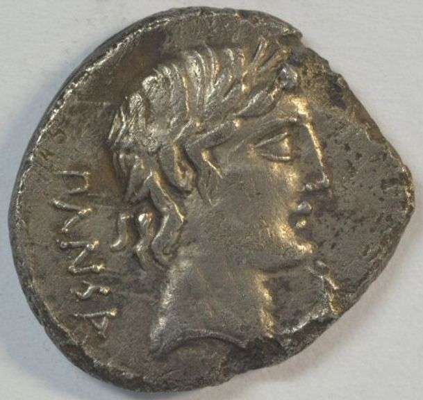 Sharp Roman Republic Silver Denarius of C Vibius C f Pausa, 90 BC