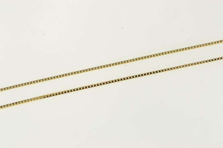 14K Yellow Gold 0.8mm Box Chain Square Link Simple Necklace