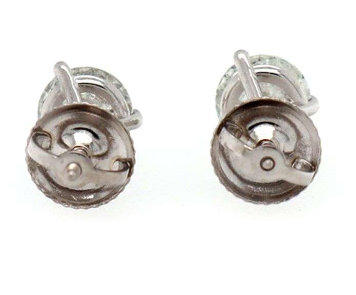 1.55ctw Round Diamond Solitaire Stud Earrings in 14K