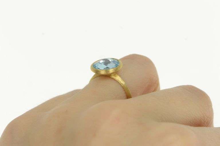 18K Yellow Gold Marco Bicego Jaipur Blue Topaz Stackable Ring