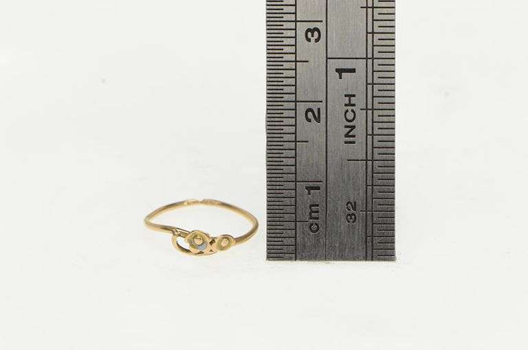 10K Yellow Gold Flower Daisy Ornate Vintage Simple Child's Ring