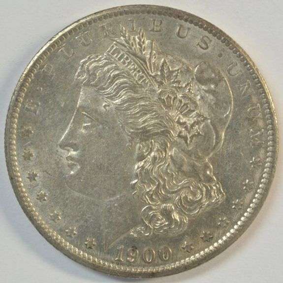 Real flashy virtual BU 1900-S Morgan Silver Dollar. Better date