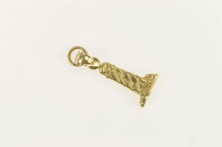 14K Yellow Gold Cape Hatteras Lighthouse North Carolina Charm/Pendant
