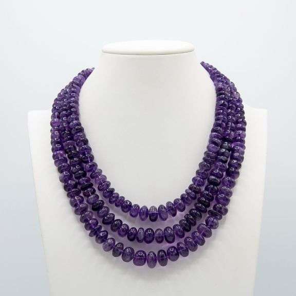 Majestic 1260 Cttw 4 Strand Natural Amethyst Necklace