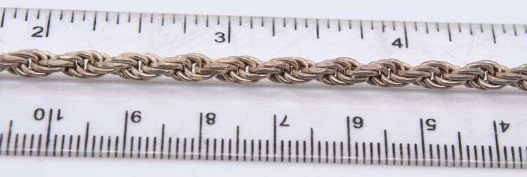 Vintage Sterling Silver Rope Chain Necklace