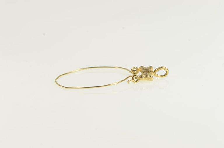 14K Yellow Gold Bow Ribbon Charm Holder Loop Pendant