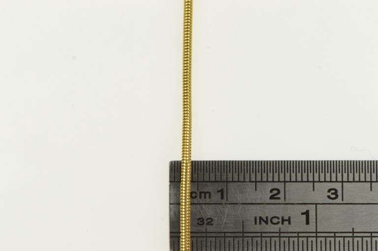 14K Yellow Gold 1.7mm Thick Snake Chain Vintage Round Link Necklace