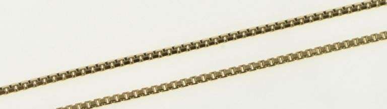 14K Yellow Gold 1.2mm Box Link Square Classic Chain Necklace