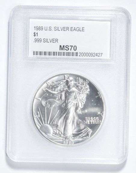 MS70 1989 American Silver Eagle - .999 Fine Silver - Graded PCC