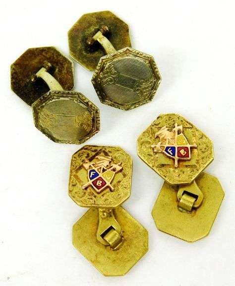 Estate Lot of Men's Antique Cuff Links & Tie Clips