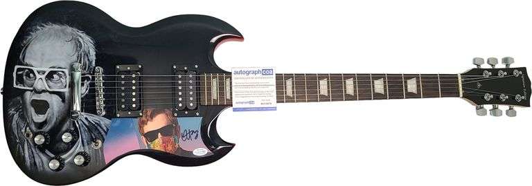 Elton John Autographed Hand Painted Airbrushed Art 1/1 Guitar ACOA