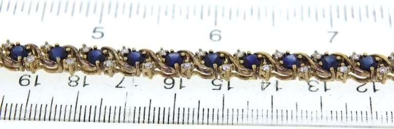 925 Sterling Silver Blue & White CZ Bracelet