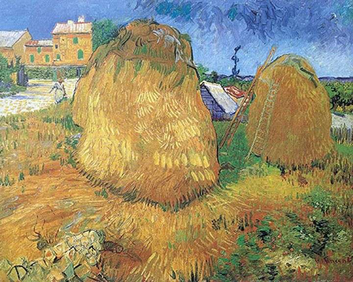 Rare Vintage Vincent Van Gogh, Haystacks in Provence