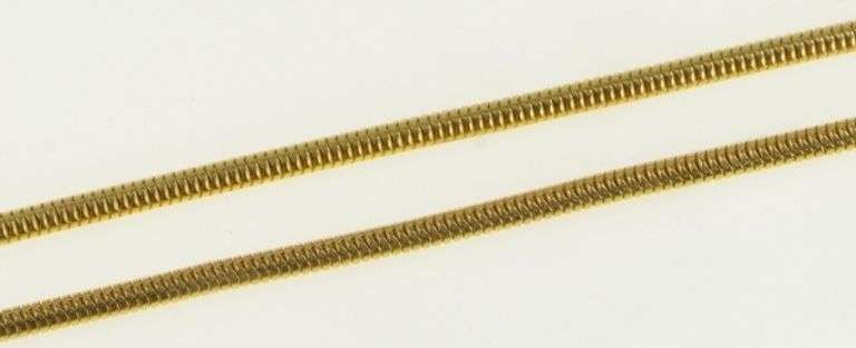 14K Yellow Gold 1.7mm Thick Snake Chain Vintage Round Link Necklace