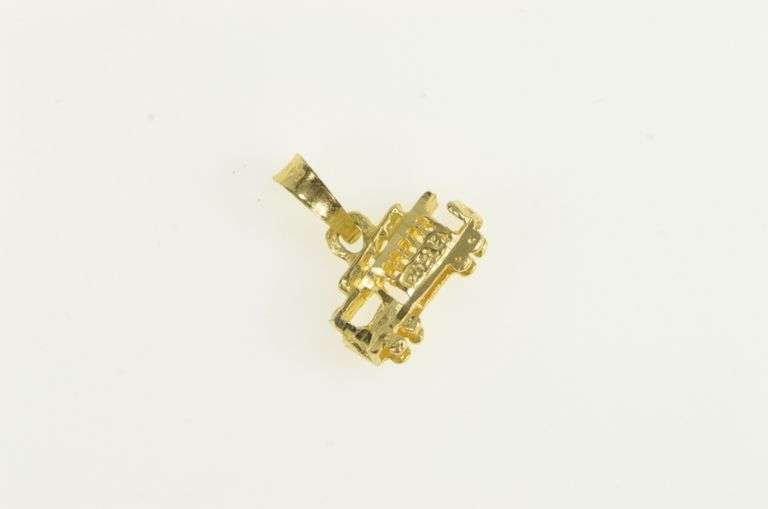 14K Yellow Gold 3D Trolley Car San Francisco Souvenir Charm/Pendant