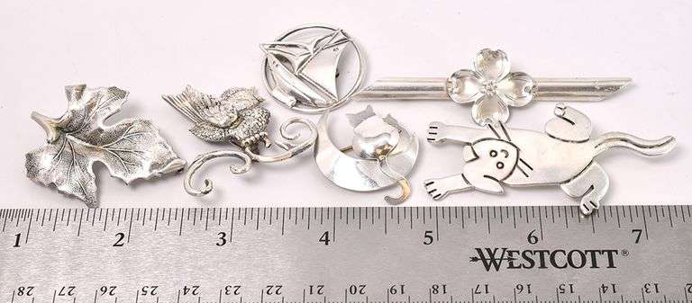 Random Pin Lot In Sterling Silver