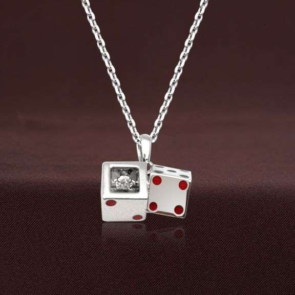 'Vegas Passion" solid sterling silver with center stone dancing pendant