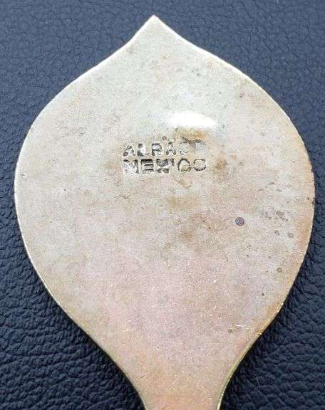 Hand Crafted Alpaca Mexico Silver Inlayed Turquoise Earrings