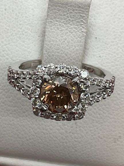 CERTIFIED 14K WHITE GOLD AND DIAMOND RING
