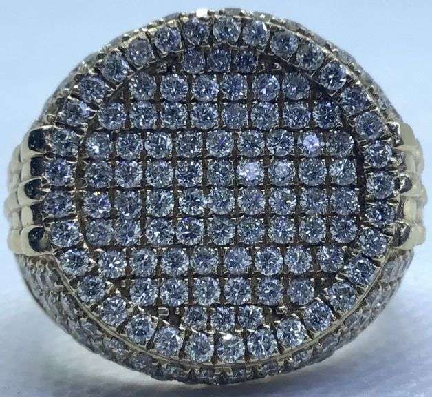 STYLISH 14K YELLOW GOLD MEN’S DIAMOND RING