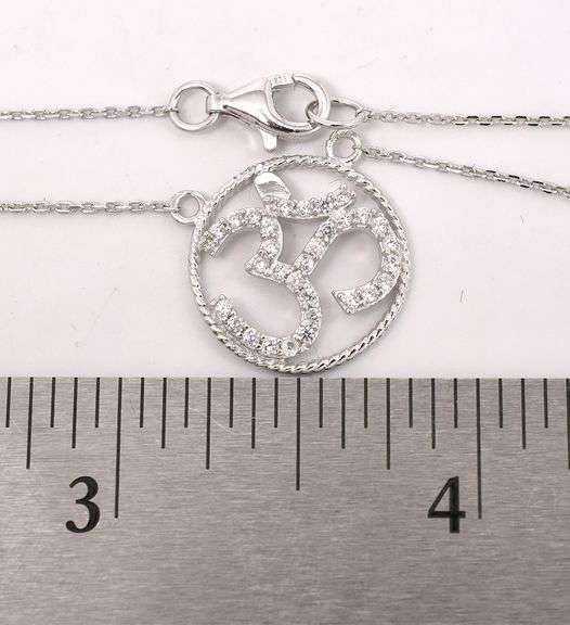 OM Pendant Necklace In Sterling Silver