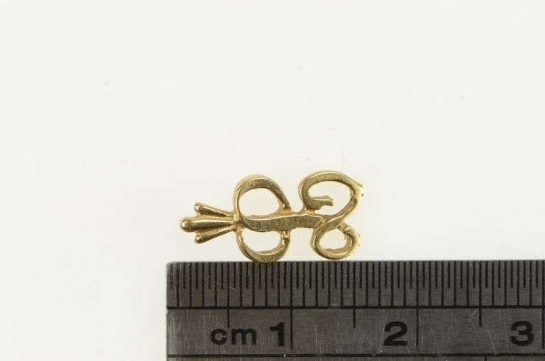 14K Yellow Gold L Cursive Letter Monogram Initial Name Charm/Pendant