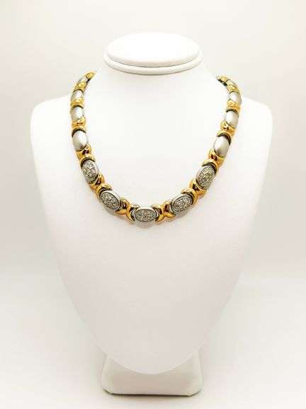14k gold plated CZ necklace