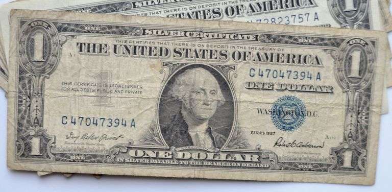 14 Various 1935 & 1957 Series $1 Silver Certificates Including 3 Stars