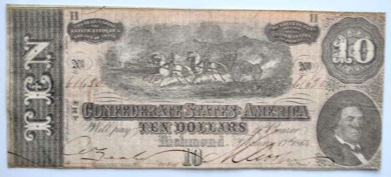 Feb17 1864 Series$10 Confederate States America Note