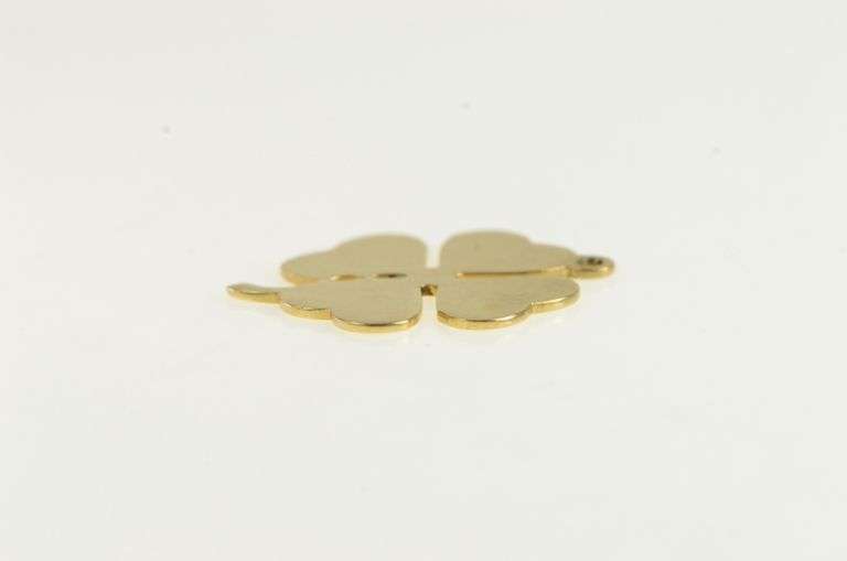 14K Yellow Gold Four Leaf Clover Good Luck Classic Lucky Charm/Pendant