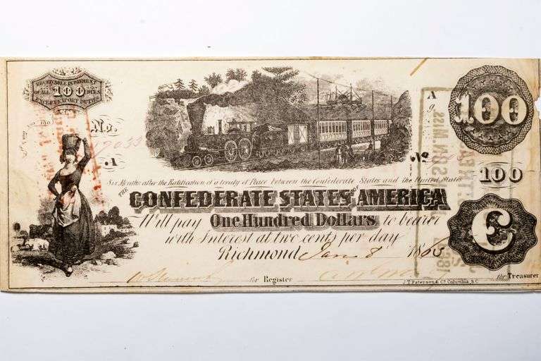 Interesting $100 April 17 1862 Series CSA Note