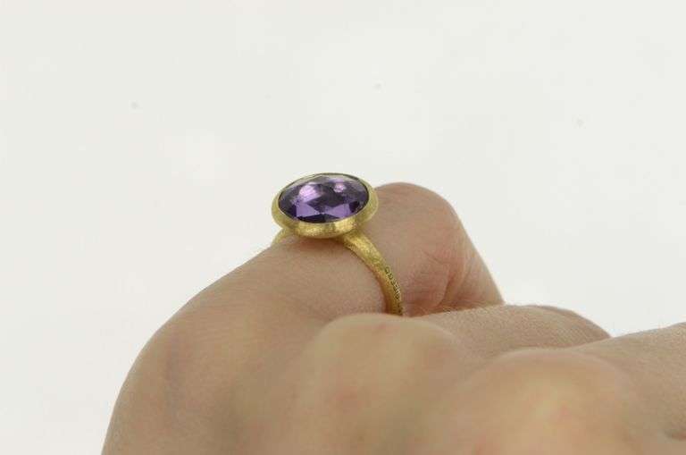 18K Yellow Gold Marco Bicego Jaipur Amethyst Stackable Ring
