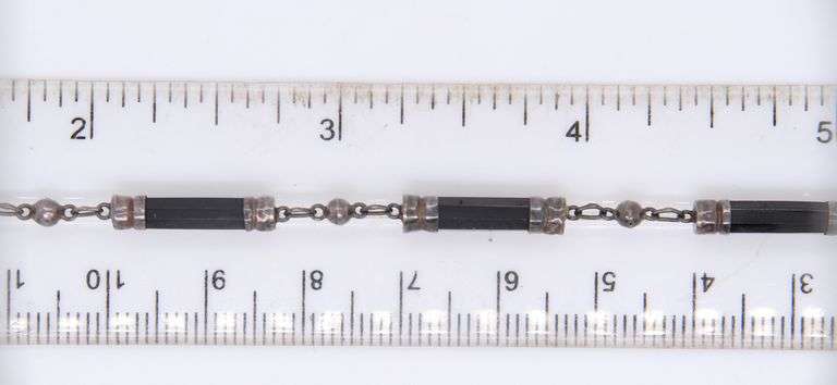 Vintage Sterling Silver Black Onyx Bracelet