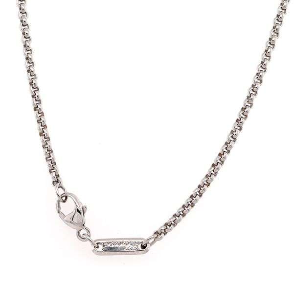 Chopard 0.38ctw Diamond Square Happy Pendant Necklace in 18K White Gold